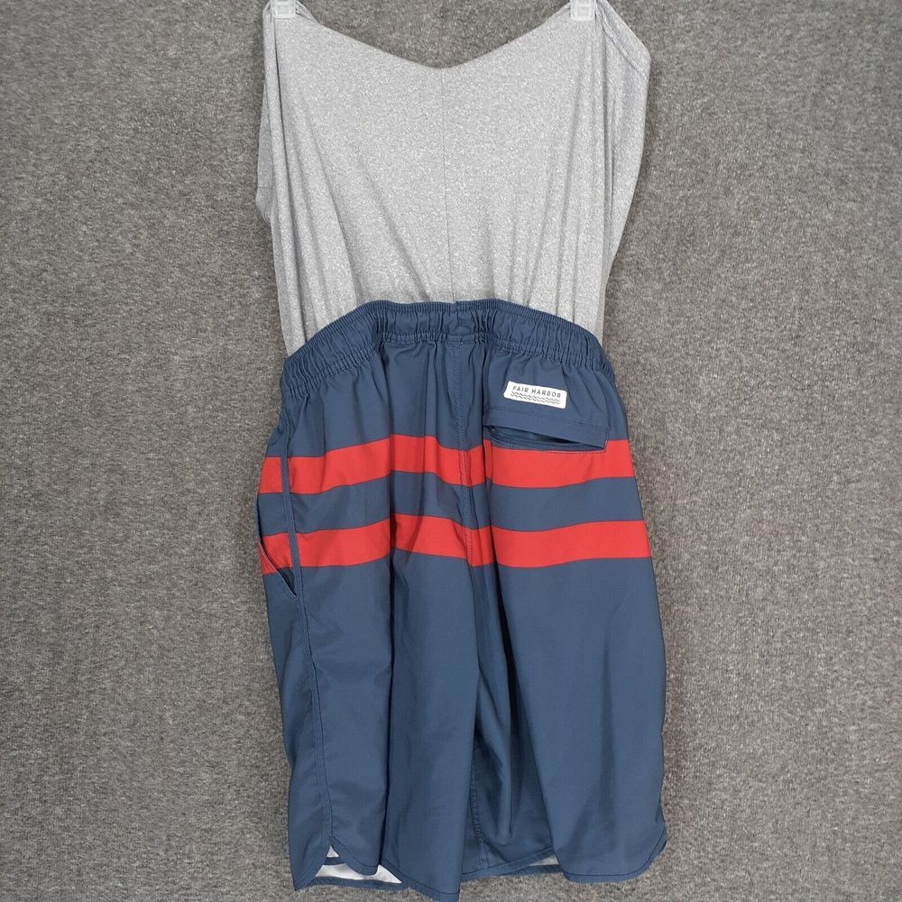 Fair Harbor Lined shorts Mens L Blue red‎ white drawstring polyester spandex - Picture 9 of 10